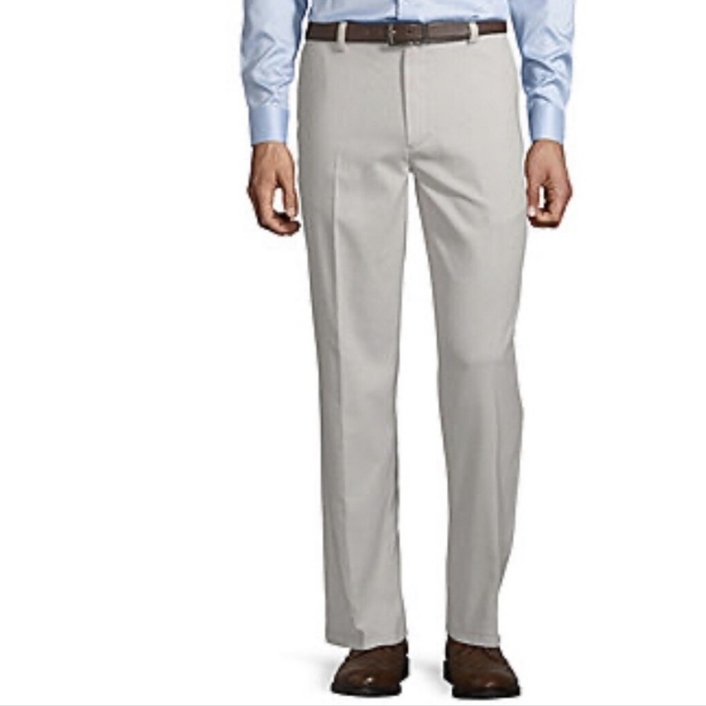 NWT St. John's Bay Classic Stone Cream Khaki Office Business Pants Size 30x30